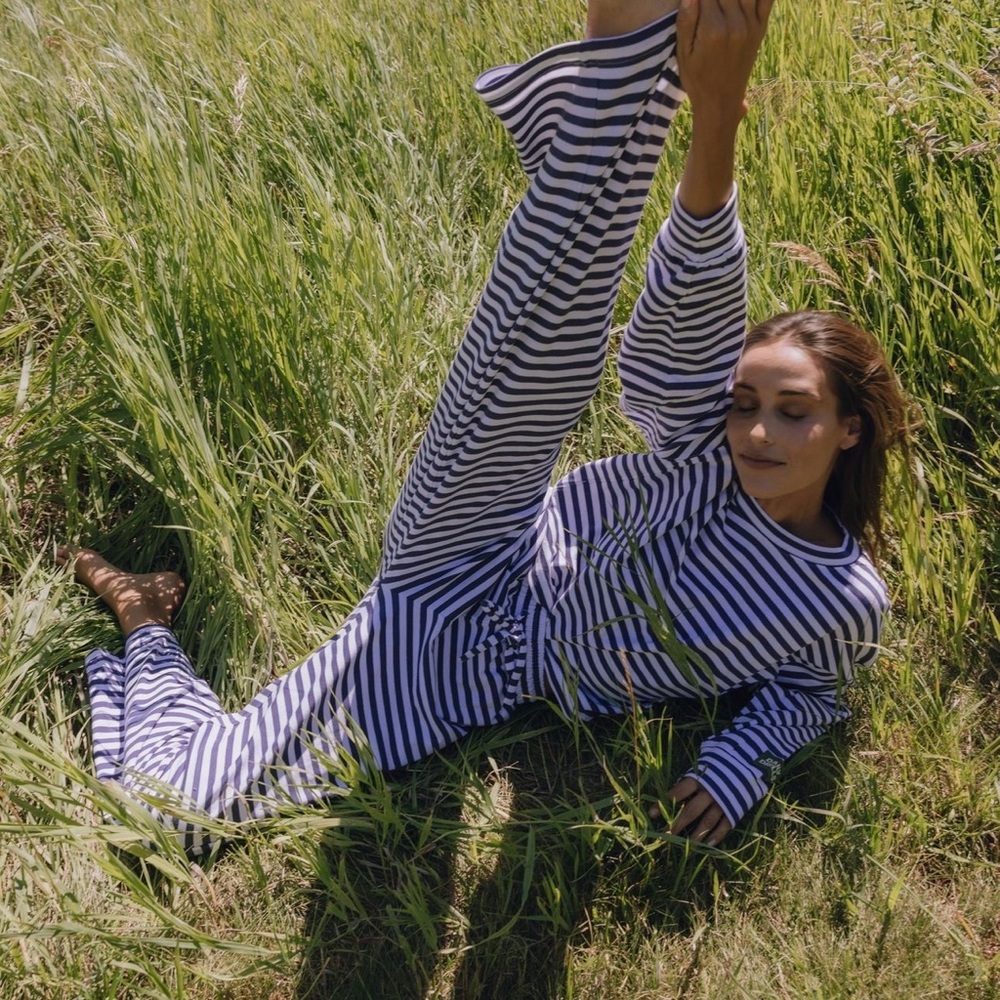 Daily Drills Navy & White Striped Cotton Pants XS/S